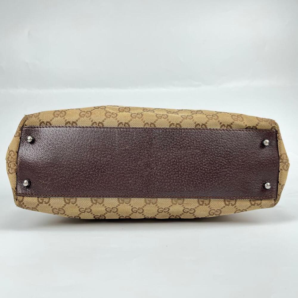 GUCCI GG Canvas Boston Bag Handbag Brown Leather - Picture 8 of 10